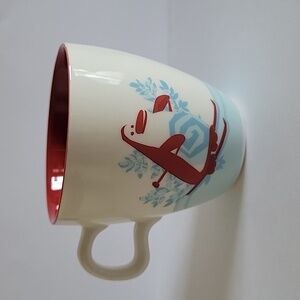 STARBUCKS COFFEE Holiday 2007. Penguin and  Snowman. Color red an light blue.